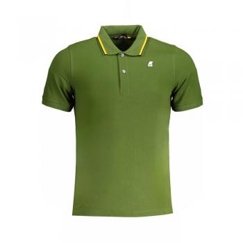 K-Way Men's Green Cotton Polo Shirt with Contrast Details - Size S