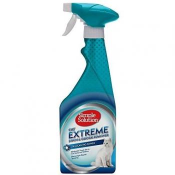 Simple Solution Extreme, quitamanchas y antiolores para gatos, Limpiador enzimático con un poder de limpieza 3X Pro-Bacterias - 500ml