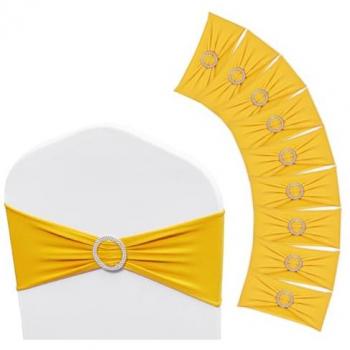 Mophorn Vevor Stretch Spandex Chair Covers and Sashes with Round Buckle, Elastic Chair Bands for Weddings