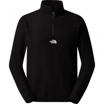 Forro polar de montaña The North Face Glacier 1/4 Zip - Negro, Hombre, Tamaño L, con logo bordado