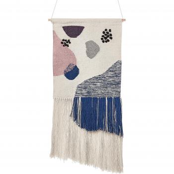 Decoración de Pared de Algodón Multicolor 51 x 90 cm con Borlas para Dormitorio y Salón Elegante