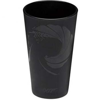 Vaso de cristal James Bond 007, 450 ml, color negro