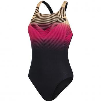 Bañador de mujer Speedo Hyperboom Allover Medalist, características: diseño de alta calidad, ajuste cómodo, tejido resistente al cloro, soporte en la parte del busto, espalda estilo medalist para mayor libertad de movimiento y estampado