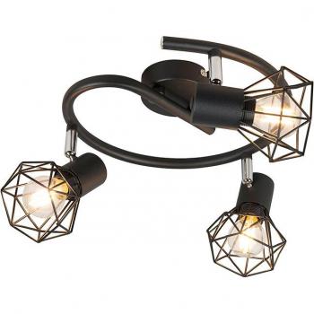 Foco LED inteligente negro orientable e inclinable con 3 bombillas E14 - Mosh