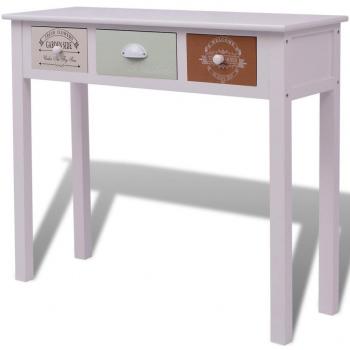 vidaXL Mesa Consola de Estilo Francés Elegante de Madera Mesita de Entrada