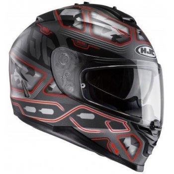 HJC 123171s Casco Moto, Gris/Rojo, S