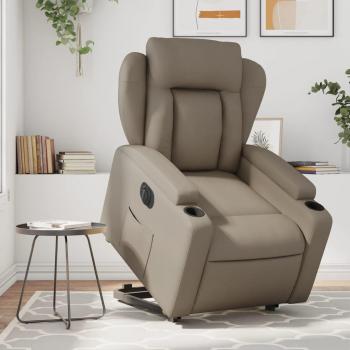 Sillón Eléctrico Reclinable Capuccino Simile de Cuero Artificial Marrón Vidaxl