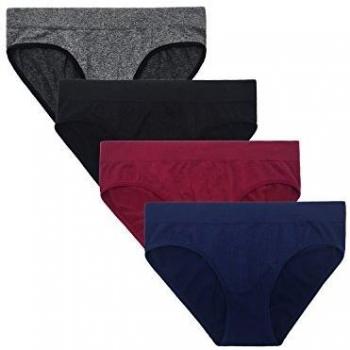 SHEKINI Braguita Bikini Invisible sin Costura de Talla Baja para Mujer Pack DE 4/6