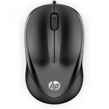 Ratón con cable HP 1000 4QM14AA - Conexión USB, diseño ergonómico, sensor óptico de 1000 DPI, compatible con Windows y Mac