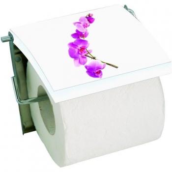 MSV 140845, Portarollo Lanyu de papel higiénico con soporte de acero inoxidable, blanco, 134 x 22 x116 mm