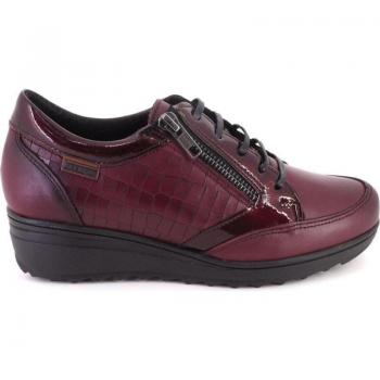 BAERCHI 55053 Zapatos con cordones y cremallera de mujer burdeos PIEL