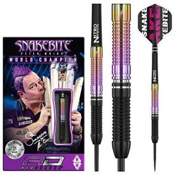 Dardos Red Dragon Peter Wright Snakebite WC 2020, 21g, 90% tungsteno, punta de acero