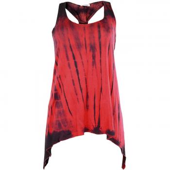 Innocent Lifestyle - Camiseta sin mangas - Efecto teñido - Sin mangas - para mujer Red Stripe X-Large