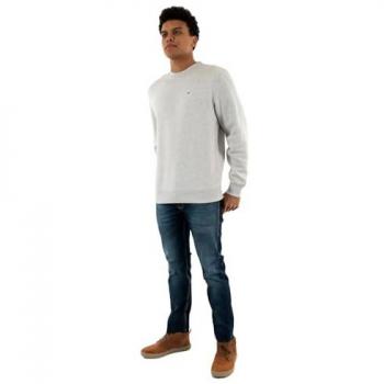 Tommy Jeans Regular Fit Logo Sweatshirt Silver Grey Heather Men XXL