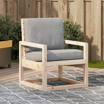 Silla de jardín 57,5x63x76 cm en madera maciza de pino color marrón