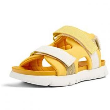 Camper - Sandalias de niños con tiras y cierre adherente, modelo Twins Medium amarillo infantil, talla 36, unisex, color naranja 004 TWS