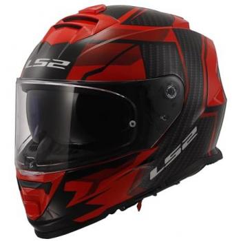 LS2 Casco Integral FF800 Storm II Tracker Negro-Rojo, diseño aerodinámico, visera resistente a rayones, sistema de ventilación eficiente, interior desmontable y lavable, homologación ECE 22.05