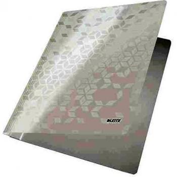 Carpeta Rápida Leitz WOW A4, Cartón Laminado, Blanco Perla, Capacidad 250 Hojas
