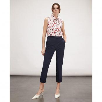 Pantalón de vestir cropped con puños y bolsillos