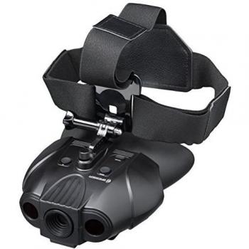 Bresser Digital dispositivo de visión nocturna binocular 1x con batería integrada y soporte para la cabeza, negro