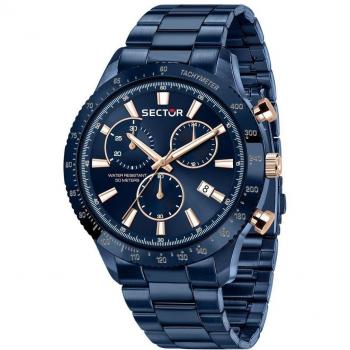 Sector 270 Men's Quartz Chronograph Watch with Blue Dial and Stainless Steel Case