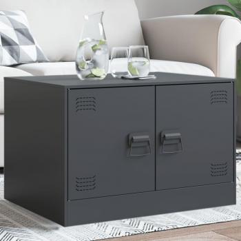 Mesa de comedor de acero gris antracita 67x50x44 cm