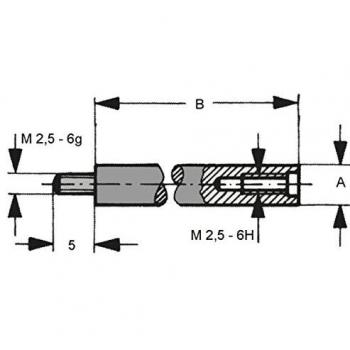 VOGEL 24095040 - Alargos para comparadores analógicos y digitales Largo 40 mm