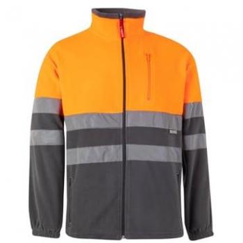 Chaqueta Polar Bicolor Gris/Naranja Flúor Talla 3XL VELILLA Serie 183
