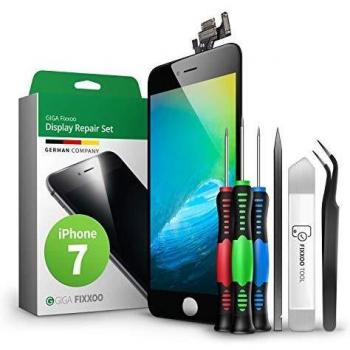 GIGA Fixxoo Pantalla para iPhone 7| Kit de reparación Completo con Kit de Herramientas de Repuesto, Pantalla Retina LCD con Pantalla táctil