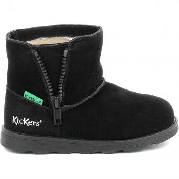 Kickers Aldiza Black Leather Children's Ankle Boots