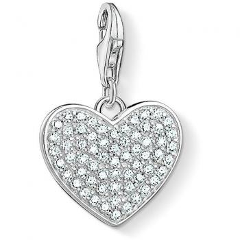 Colgante Charm Corazón de Pavé de Plata Esterlina con Zircón 1570-051-14