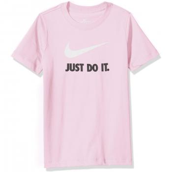 Nike B NSW tee JDI Swoosh T-Shirt, Niños, Pink Foam/White, M