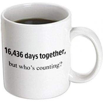 Mensuk 16436 Days Together But Whos Counting Happy 45th Anniversary Ceramic Mug, 11-Ounce