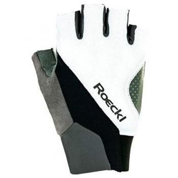 Roeckl 2019 Ivory - Guantes Cortos para Bicicleta, Color Blanco y Negro, 11
