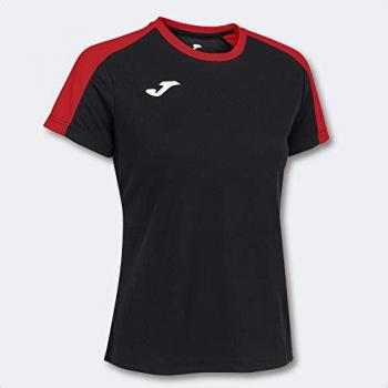Camiseta manga corta mujer Eco Championship negra roja Joma