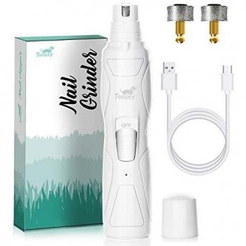 Toozey Cortauñas para Perros y Gatos Pequeños/Medianos - 14W Motor Potente y Corte Liso Seguro, Tijeras de Garra de Dos Velocidades para Perros y Gatos, Blanco