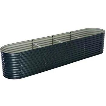 vidaXL Arriate Acero Galvanizado 400x80x81 Gris Macetero Plantador Sembrador