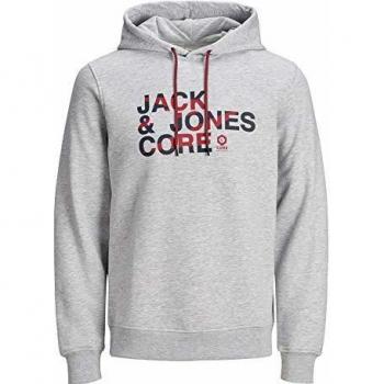 Sudadera Jack&Jones Hombre XL Gris Claro 12165536 JCODADA Sweat Hood FST Light Grey Melange