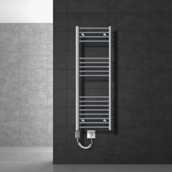 Radiador Eléctrico de Baño LuxeBath Sahara 400x1200 mm Cromo 1200W con Termostato Digital y Conexión Lateral
