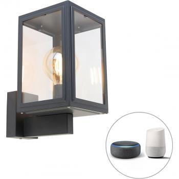 Aplique de exterior inteligente gris Sutton Up con Smart G95, acero inoxidable y vidrio, compatible con LED Max. 1 x 4.9 Watt