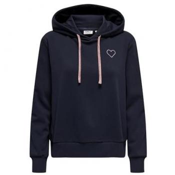 ONLY Women's Onlnoli L/S Heart Hood Sweatshirt, Night Sky, XS