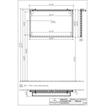 Villeroy + Boch Espejo Memento c30412 1200 X 750 X 50/170 Blanco lacado mate, c3041 2mt