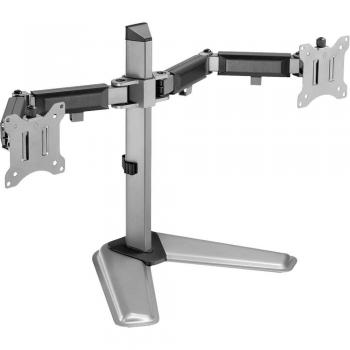Soporte para dos monitores My Wall HL 56-2 L, ajustable en altura y rotatable, compatible con pantallas de 17 a 32, color plata
