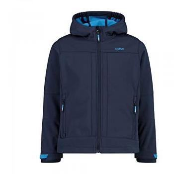 CMP Kids Softshell Jacket with Fixed Hood - Navy Blue