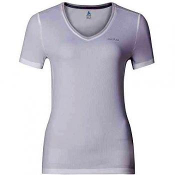 Odlo Señoras S/S V-Neck Liv T-Shirt, Primavera/Verano, Mujer, Color Blanco, tamaño Extra-Small