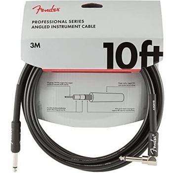 Fender 099-0820-025 Cable de instrumento serie profesional, ángulo recto, 10 ', negro