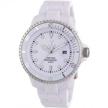 ToyWatch-FL24WH Unisex Watch Analogue Quartz Bracelet different materials White