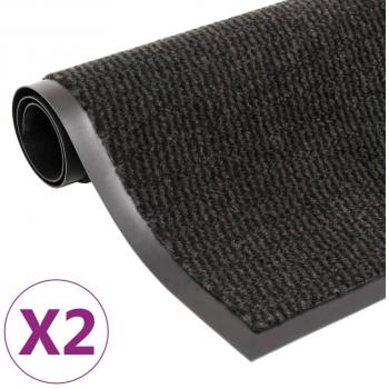 Dust Rugs - Juego de 2 alfombras acolchadas rectangulares 60x90 cm negro