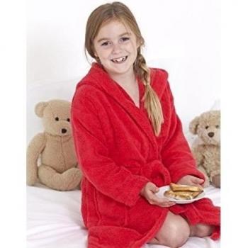Gran nudo Chicas Zero twist con capucha 100% algodón albornoces