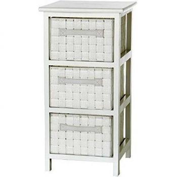 MD - Cajonera 3 cajones madera, medidas 30,50x30,50x61cm, color blanco